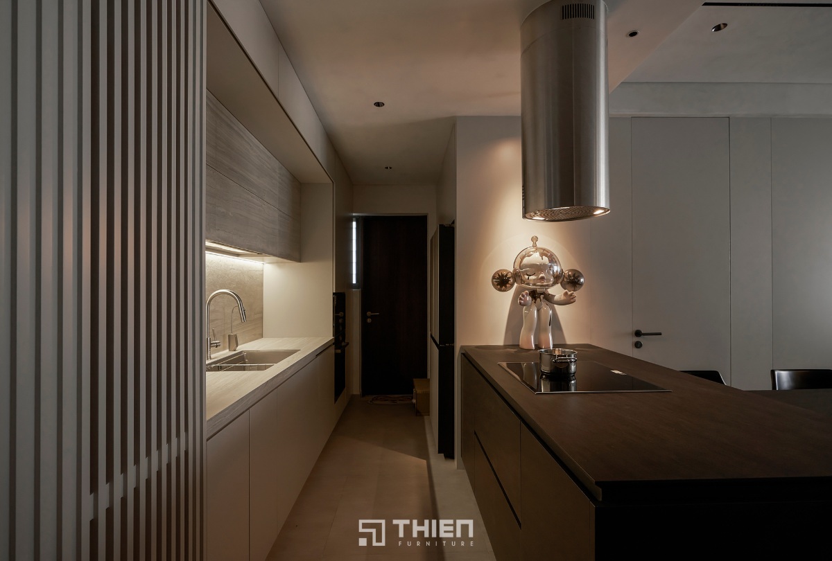 Thiết Kế Bếp Đối Xứng Thanh Lịch - Căn Hộ Anh Tùng, Đảo Kim Cương